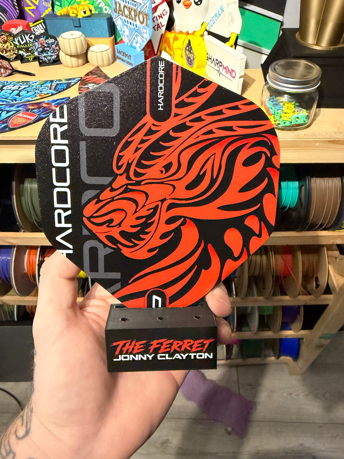 Custom UV Printed XL flight stands - holds one set of darts