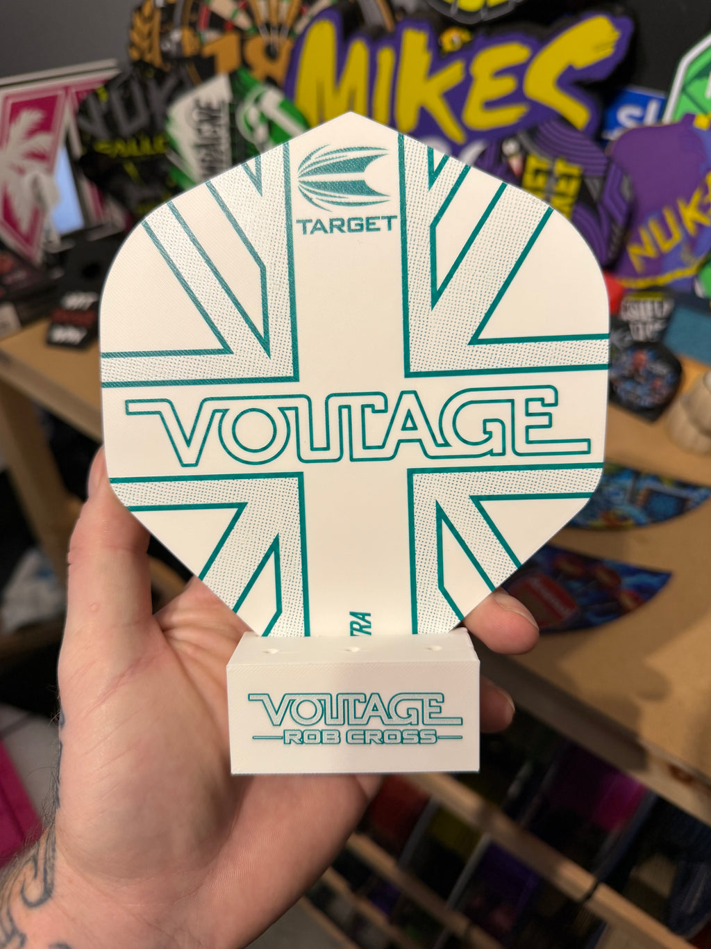 Custom UV Printed XL flight stands - holds one set of darts