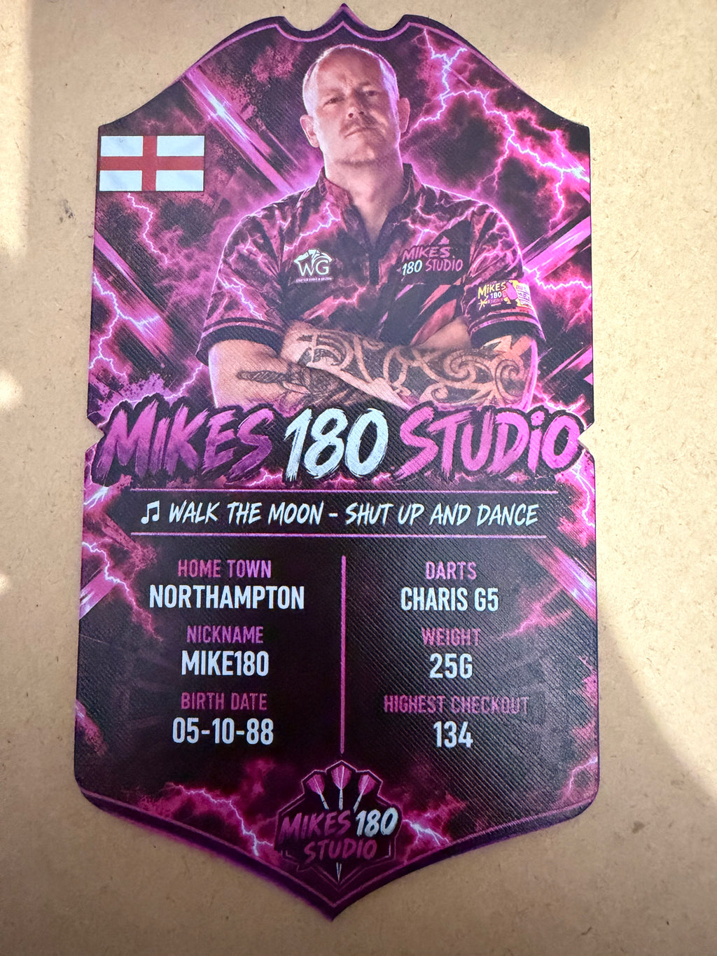 Personalised Darts Player Cards - custom to your design!
