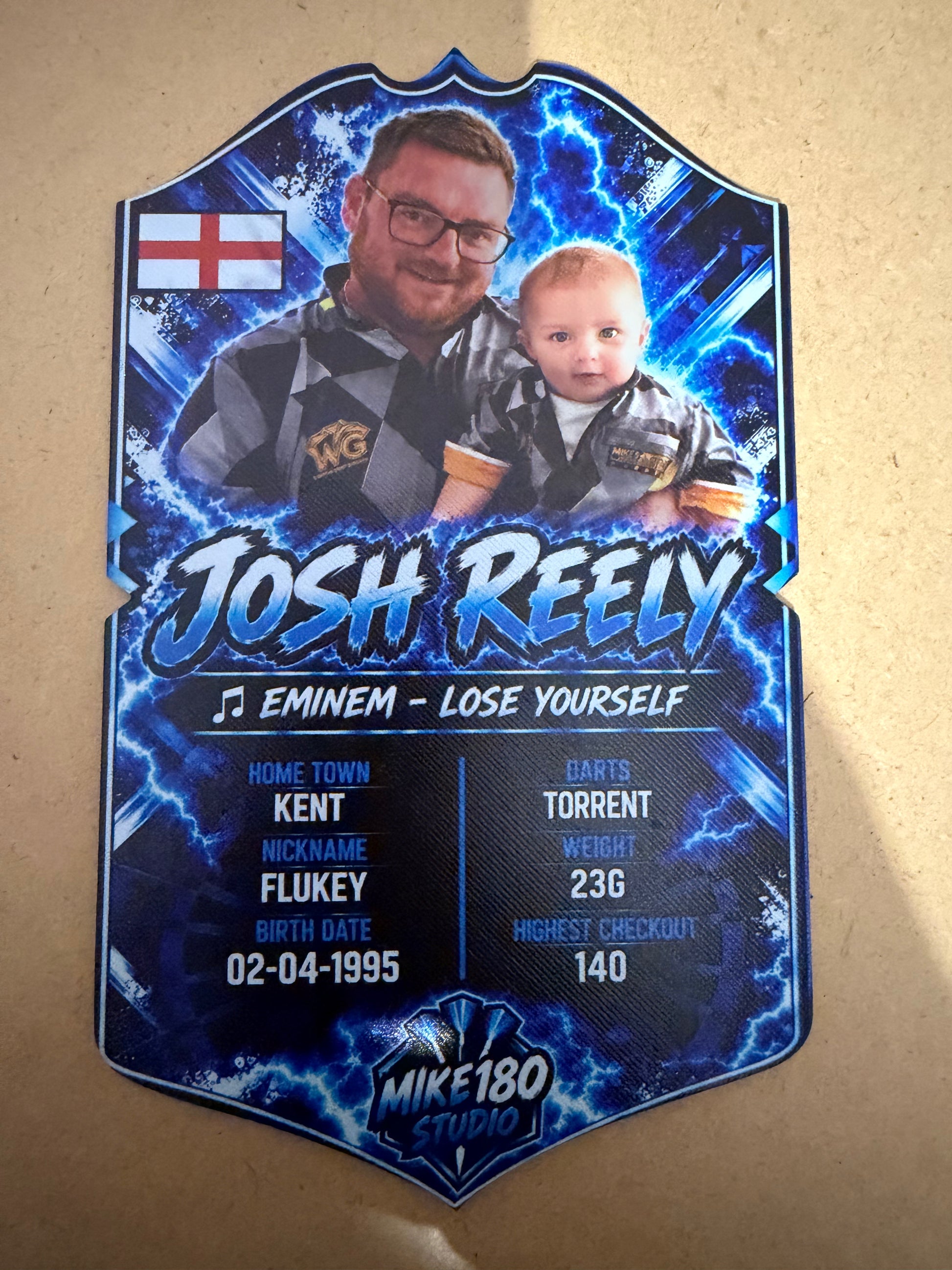Personalised Darts Player Cards - custom to your design!