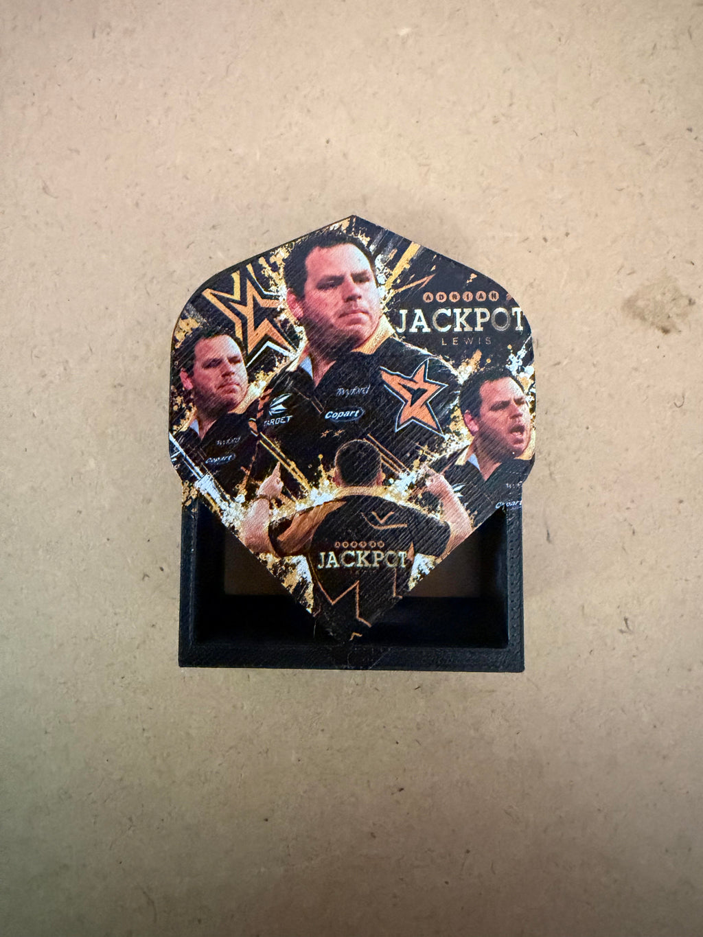 Custom UV Printed Flight shaped Darts holder - holds 1 set of darts