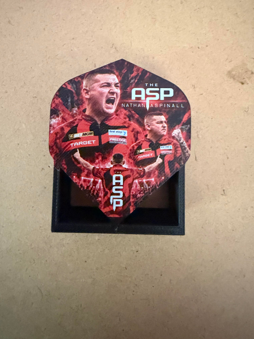 Custom UV Printed Flight shaped Darts holder - holds 1 set of darts