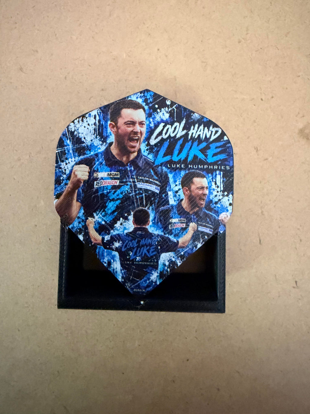 Custom UV Printed Flight shaped Darts holder - holds 1 set of darts