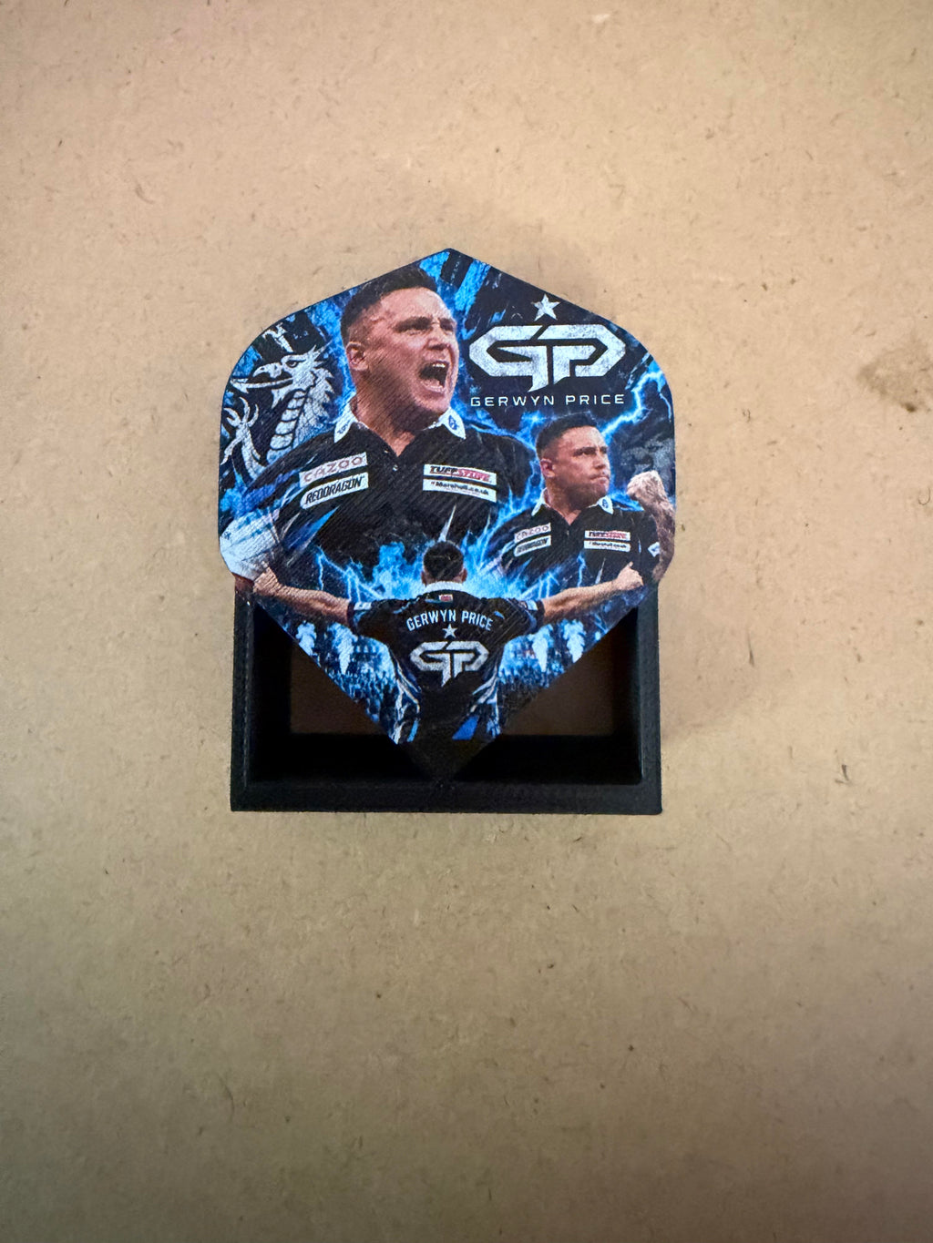Custom UV Printed Flight shaped Darts holder - holds 1 set of darts