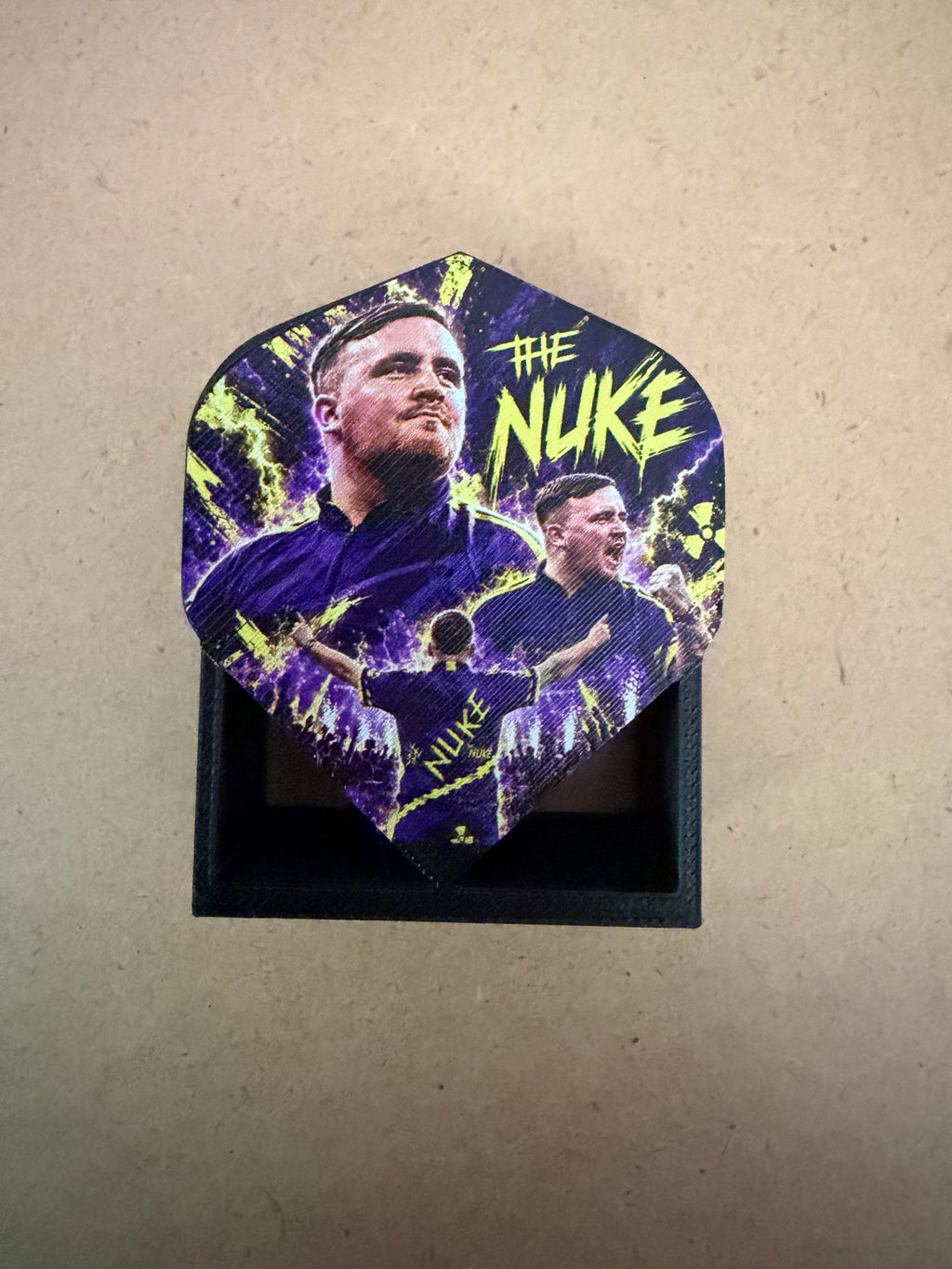 Custom UV Printed Flight shaped Darts holder - holds 1 set of darts