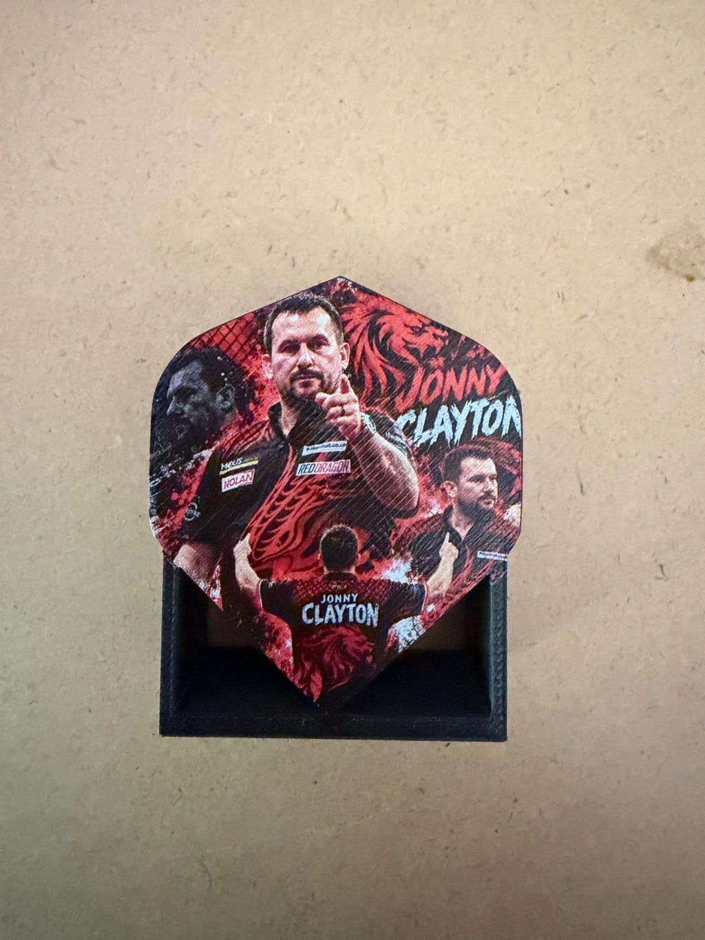 Custom UV Printed Flight shaped Darts holder - holds 1 set of darts
