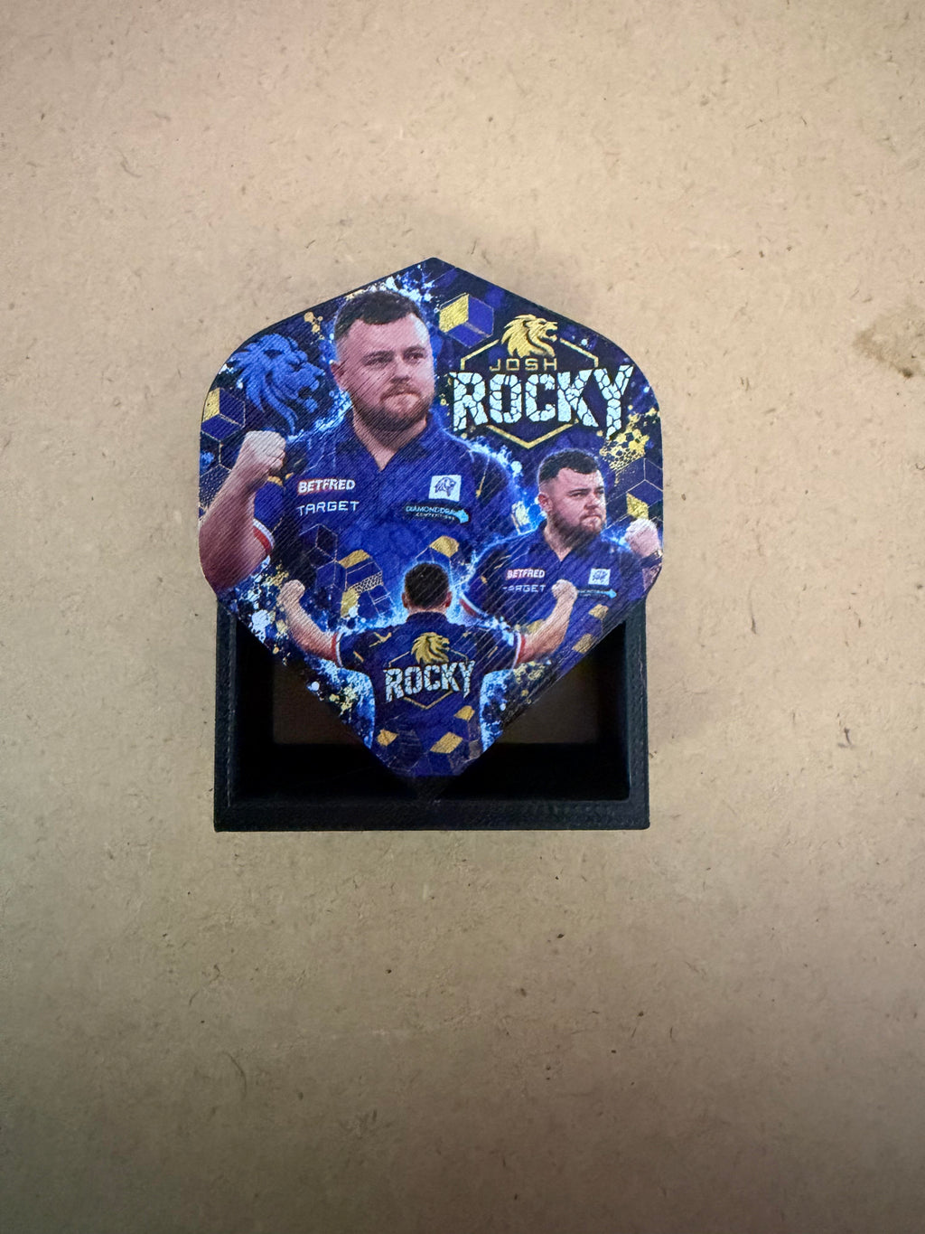 Custom UV Printed Flight shaped Darts holder - holds 1 set of darts